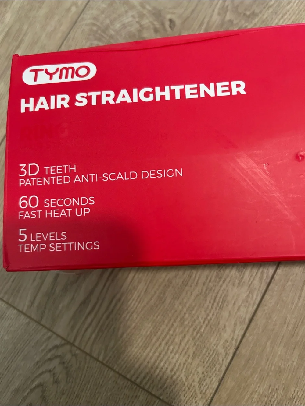 TYMO RING Hair Straightener Brush, Flat, grey, NWT Open box